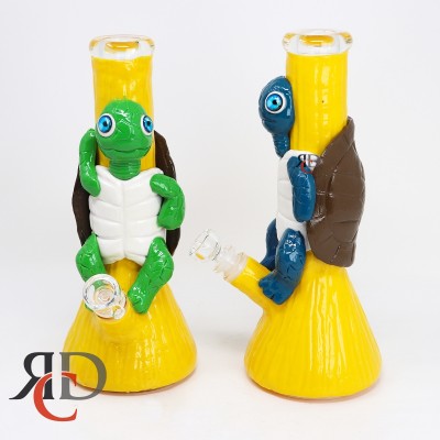 WATER  PIPE HANDPAINTED STRAIGHT TUBE WITH TURTLE THEME WP2596 1CT